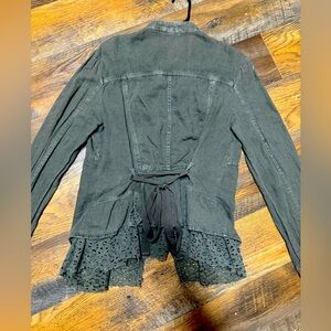 Free people army green khaki jacket button up